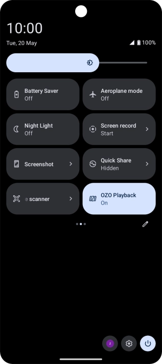 Press the flight mode icon to turn the function on or off.