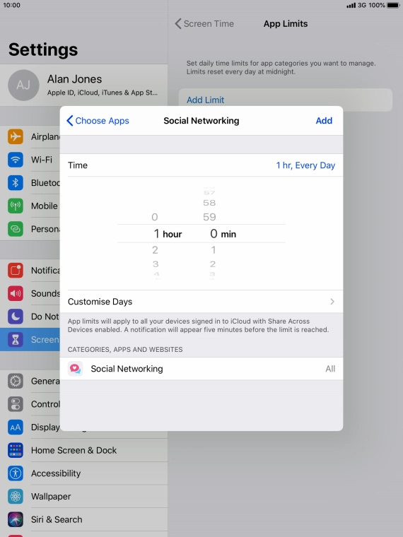 Press Customise Days. Press Customise Days.