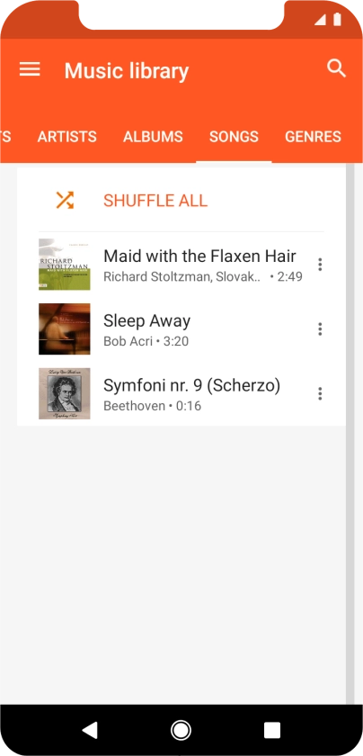 Press the required audio file.