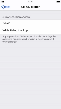 Press the required setting to turn the function on or off.