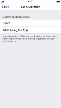 Press the required setting to turn the function on or off.