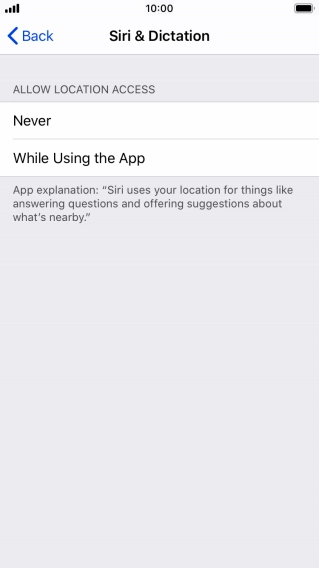 Press the required setting to turn the function on or off.