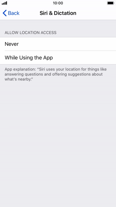 Press the required setting to turn the function on or off.