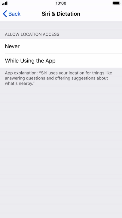 Press the required setting to turn the function on or off.