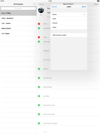 Press the required email type. Press the required email type.