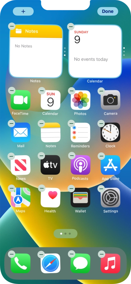 Press the home screen icon.