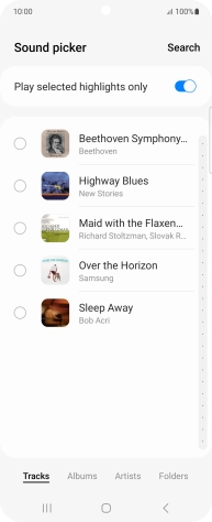 Press the required ring tones to hear them.