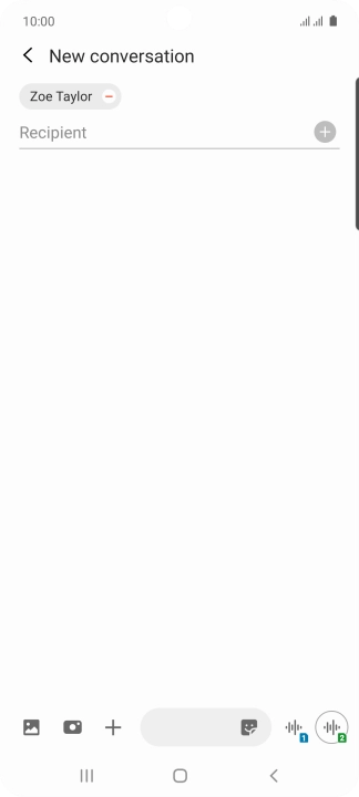 Press the text input field and write the text for your text message.