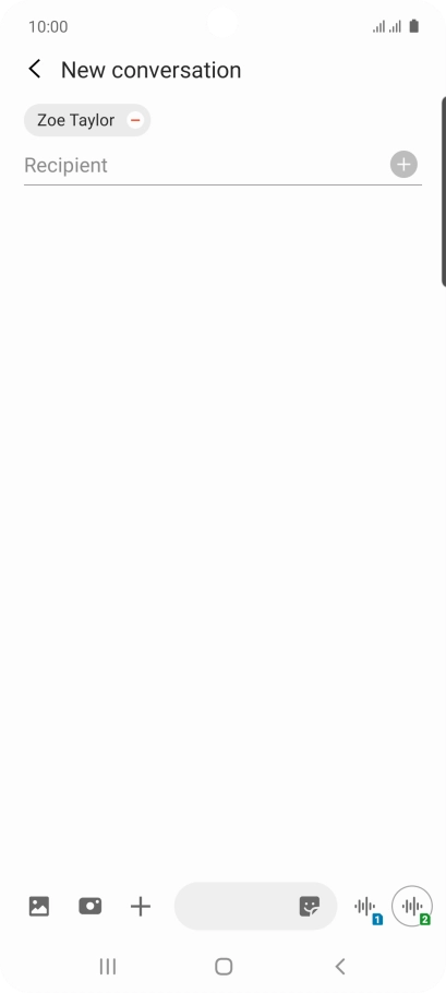 Press the text input field and write the text for your text message.