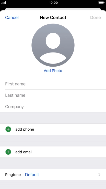 Press First name and key in the first name.
