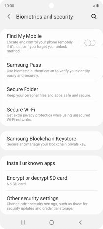 Press Other security settings. Press Other security settings.