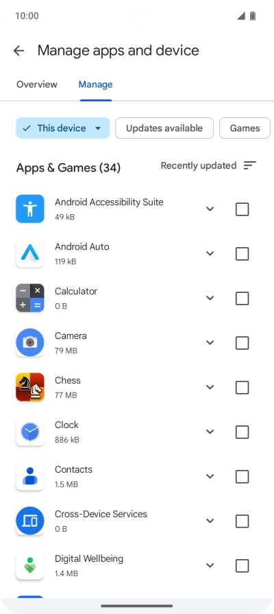 Press the required app.