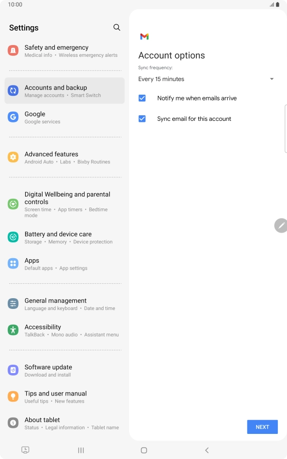 Press the drop down list below 
