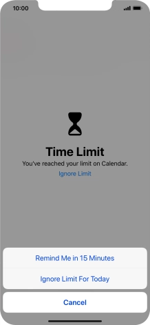 Press the required setting.