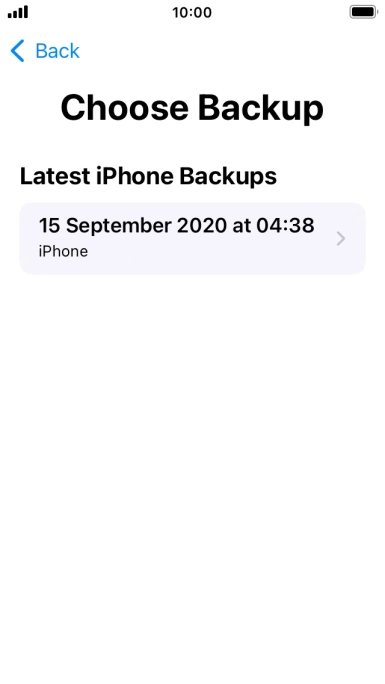 Press the required backup and your phone restores the content of the selected backup. Subsequently, follow the instructions on the screen to set up your phone and prepare it for use.