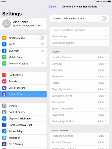 Press the indicator next to Press the indicator next to