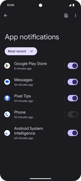 Press the drop down list.