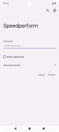 Key in the password for the Wi-Fi network and press Connect.