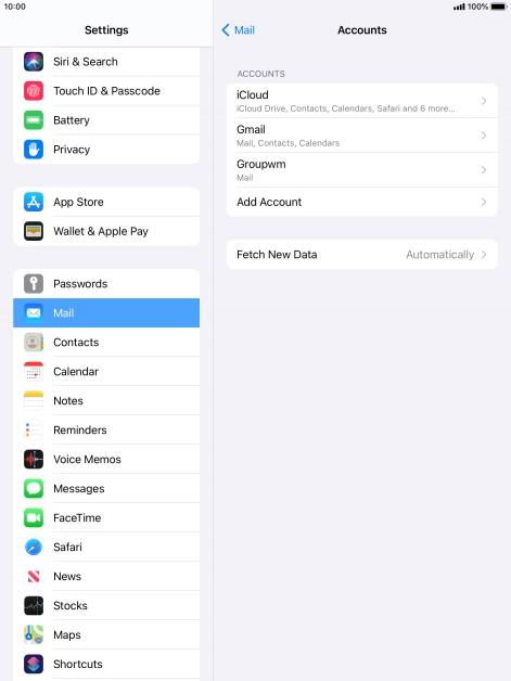 Press the required account.