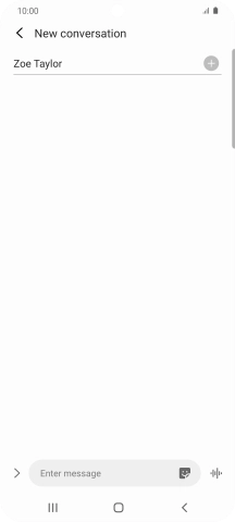 Press the text input field and write the text for your text message.