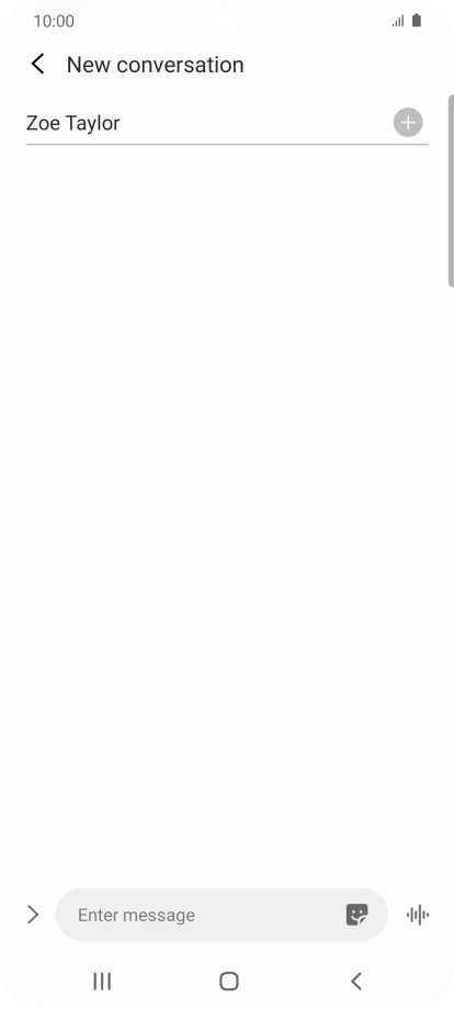 Press the text input field and write the text for your text message.