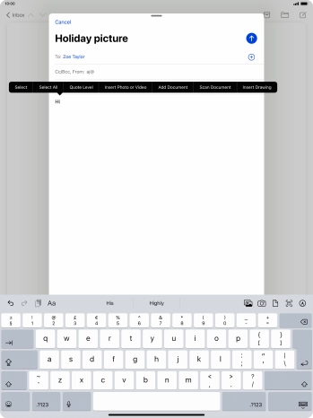 Press Insert Photo or Video and follow the instructions on the screen to attach a picture or a video clip.