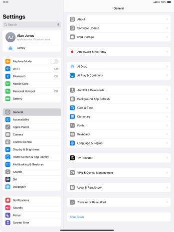 Press Software Update. If a new software version is available, it's displayed. Follow the instructions on the screen to update the tablet software.