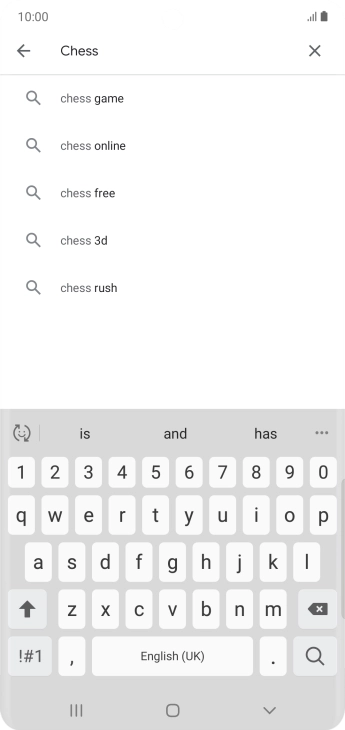 Key in the name or subject of the required app and press the search icon.