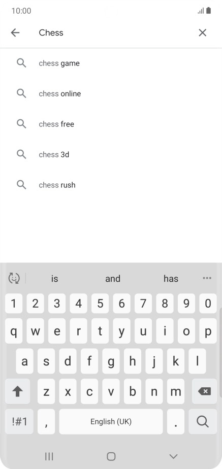 Key in the name or subject of the required app and press the search icon.