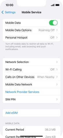 Press Mobile Data Options.