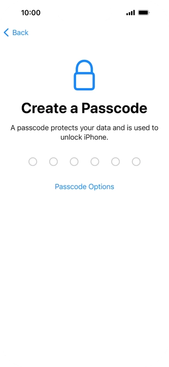 Press Passcode Options.