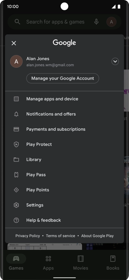Press Manage apps and device.