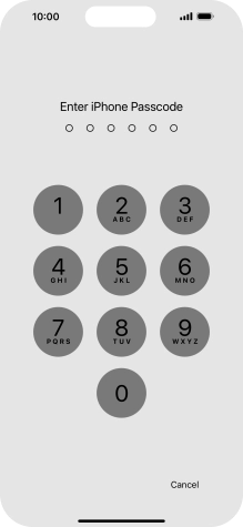 Use the phone lock code you created.