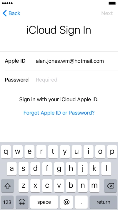 Press the field next to 