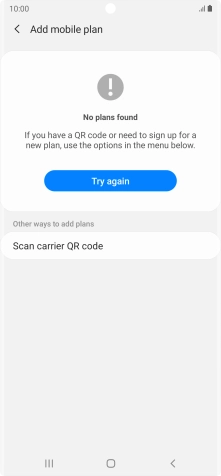 Press Scan carrier QR code.