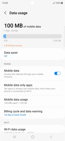 The total data usage is displayed.