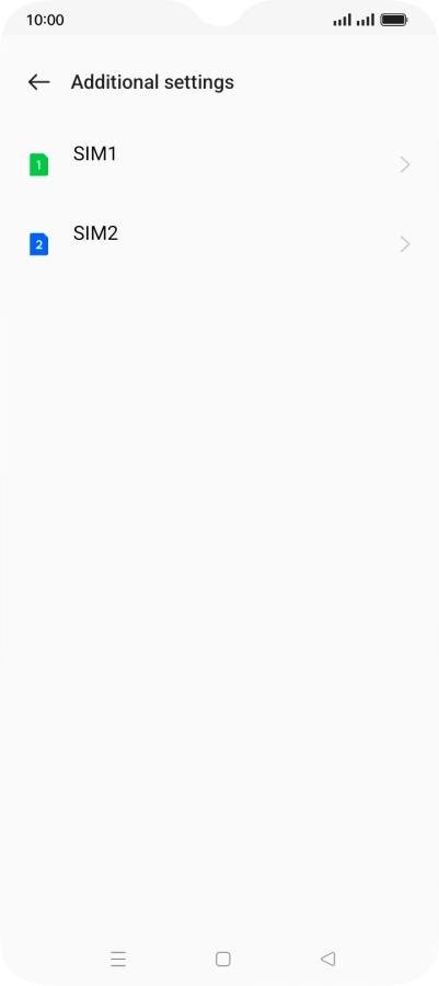 Press the name of the SIM.