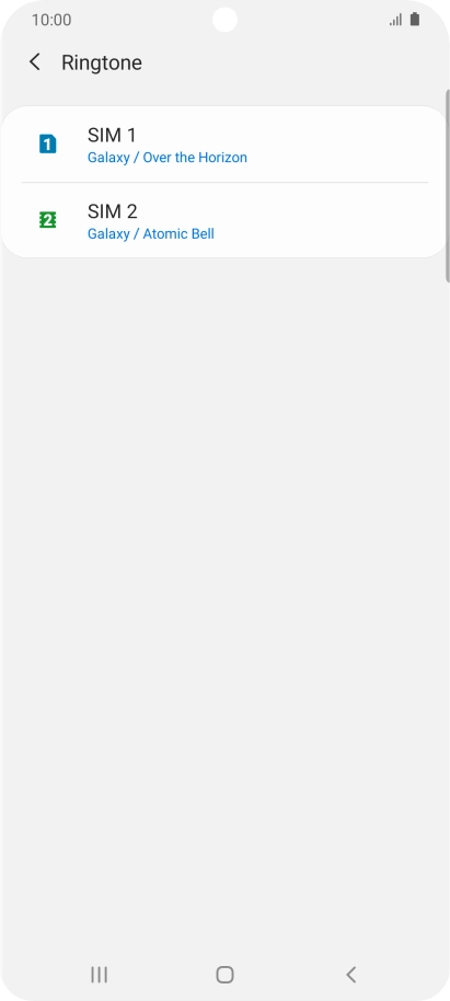 Press the name of the SIM.