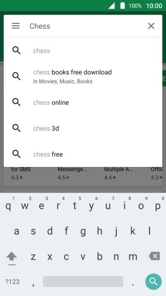 Key in the name or subject of the required app and press the search icon.