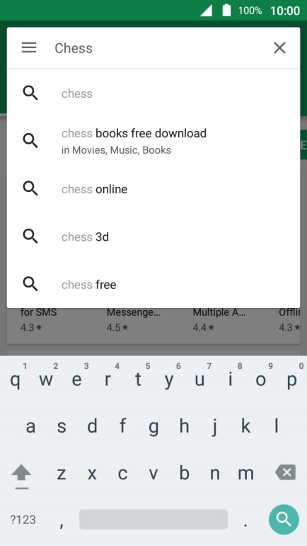 Key in the name or subject of the required app and press the search icon.
