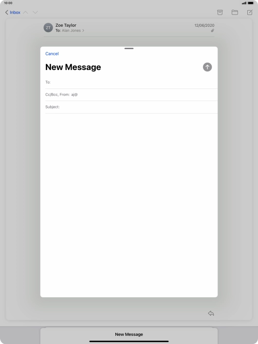 Press To: and key in the first letters of the recipient's name.