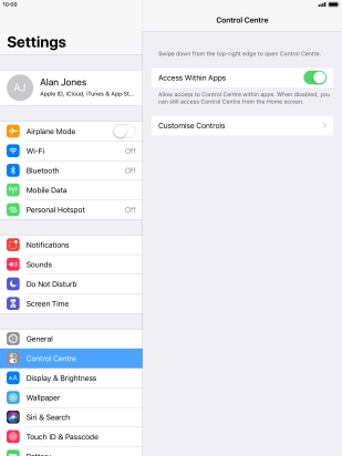 Press the indicator next to 