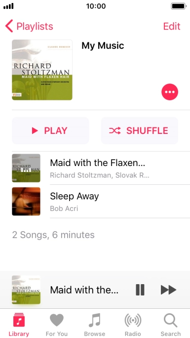 Press the song title at the bottom of the screen.