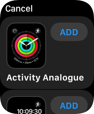 Press the required watch face. Press the required watch face.