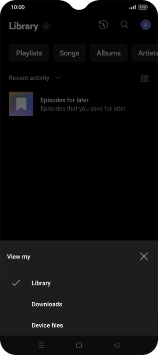Press the required category and go to the required audio file.