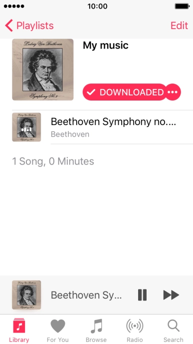 Press the song title.