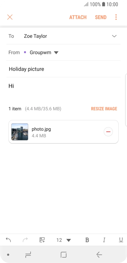 Press SEND when you've finished your email message.