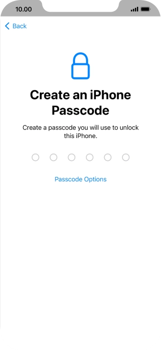 Press Passcode Options.