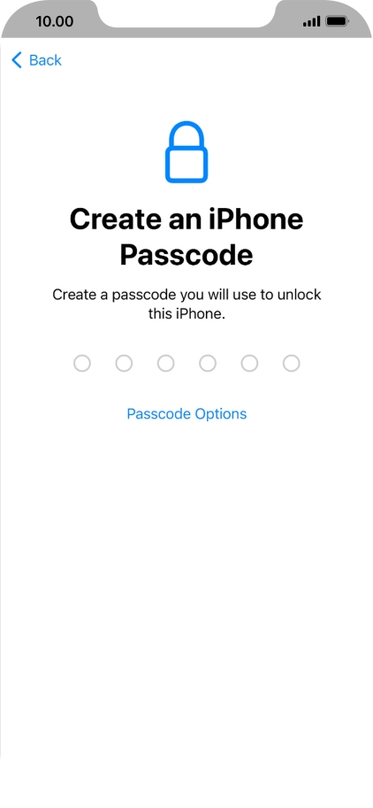 Press Passcode Options.
