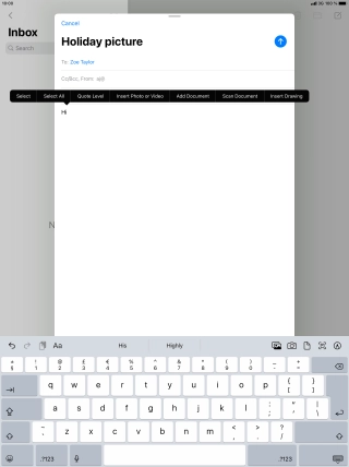 Press Insert Photo or Video and follow the instructions on the screen to attach a picture or a video clip.